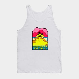 Dominican Republic Groovy Sunset 70's Hippie Hippy Vintage Tank Top